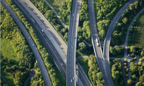 roads heading in all directions