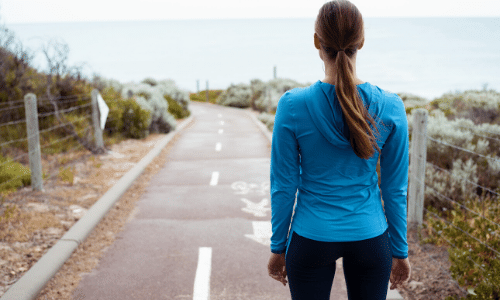 Woman at starting line