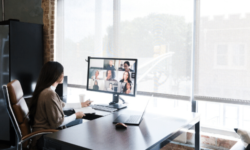 Remote worker on video call