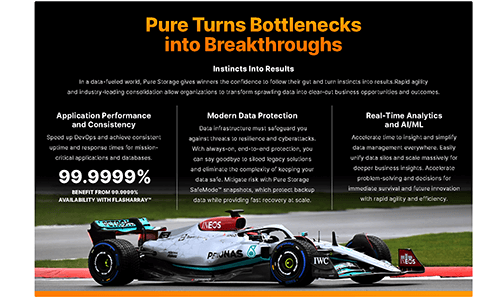 pure storage mercedes f1 guide