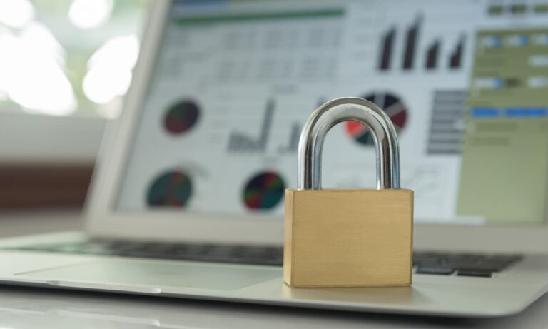 A lock and computer demonstrate the need for privacy in an AI age.