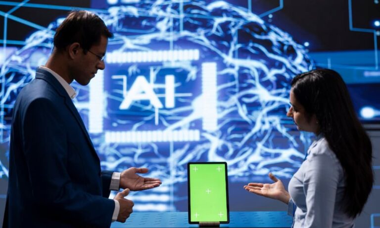 IT staff using artificial intelligence technology