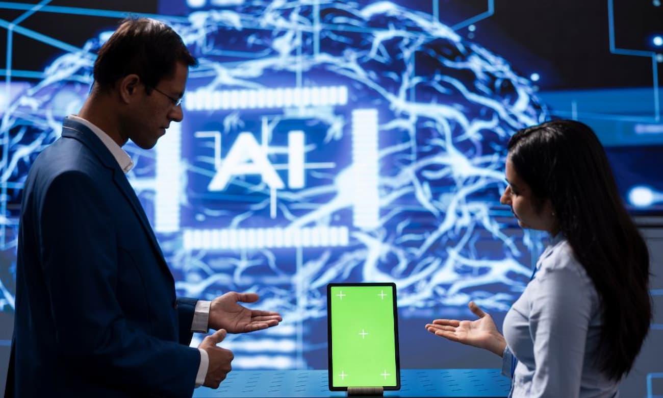 IT staff using artificial intelligence technology