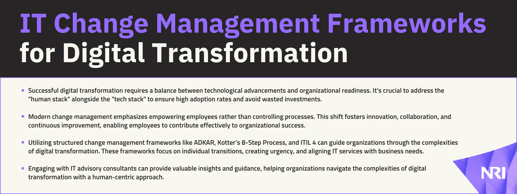 IT Change Management Frameworks for Digital Transformation | NRI